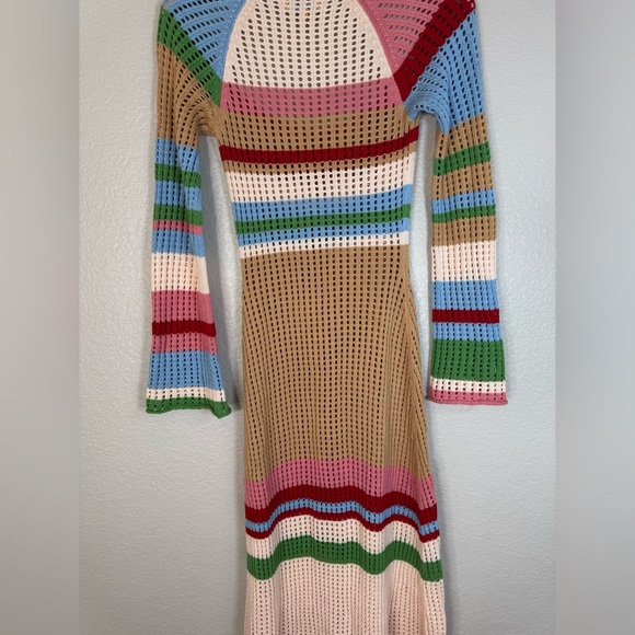 VRG GRL Verge Girl Work of Art Crochet Maxi Dress Multi size AU 8 US 4 Small - Picture 15 of 16